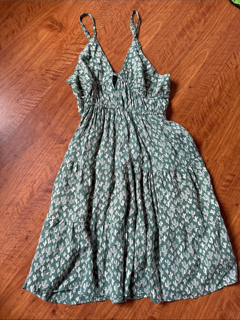 Angie Green Cactus Print Dress